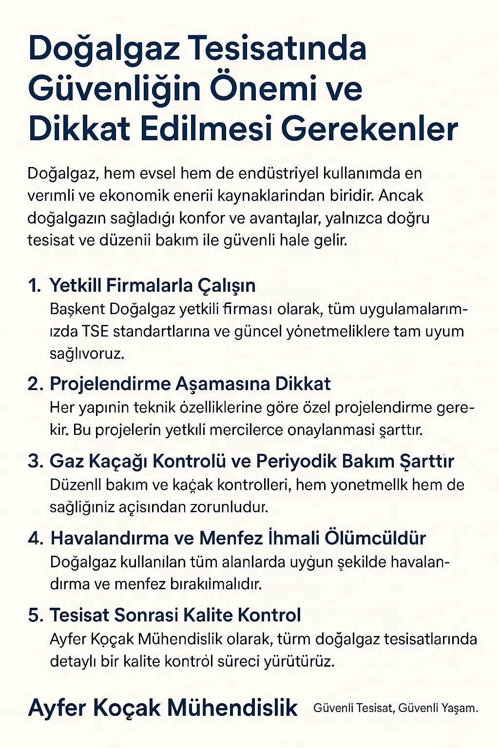 Doğalgaz Tesisatında Güvenliğin Önemi ve Dikkat Edilmesi Gerekenler